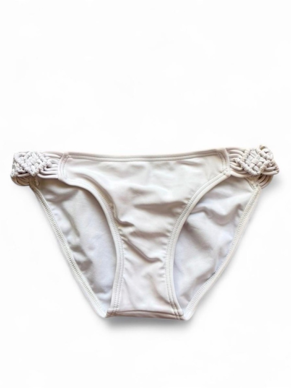 Swims White Bikini Bottom with Braided Hip Detail